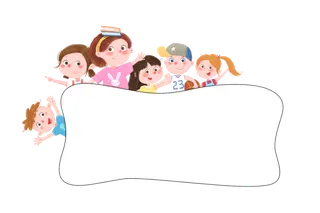 简约童趣风家长会海报背景边框素材