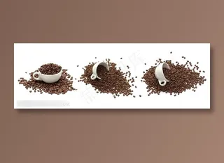 品味咖啡-咖啡豆上的咖啡杯