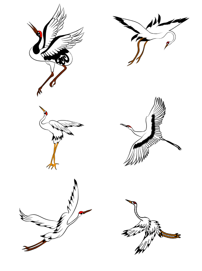 中国风古典中式国潮风手绘飞鹤图案仙鹤装饰素材PNG免抠插画元素