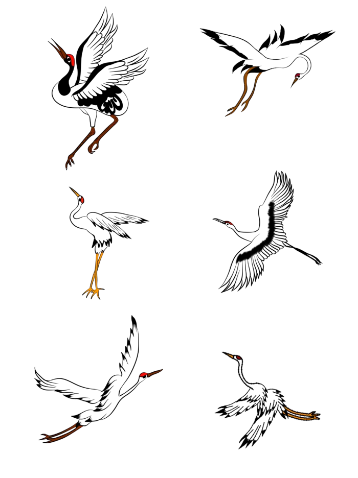 中国风古典中式国潮风手绘飞鹤图案仙鹤装饰素材PNG免抠插画元素