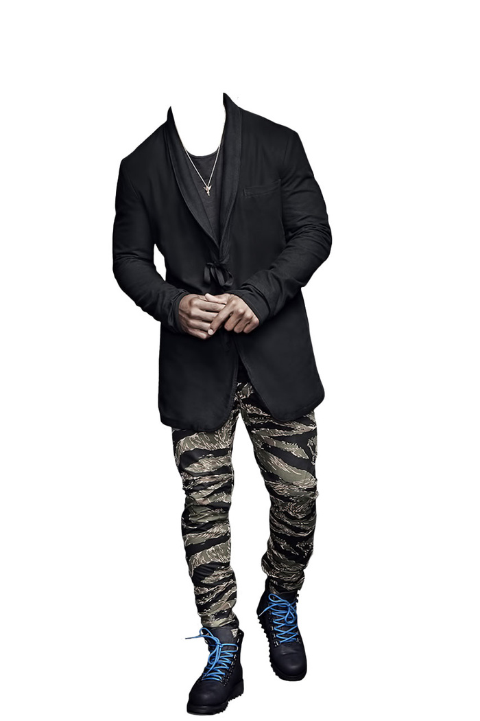 朋克风休闲裤马丁靴全身男士证件照