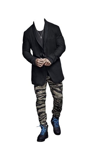 朋克风休闲裤马丁靴全身男士证件照