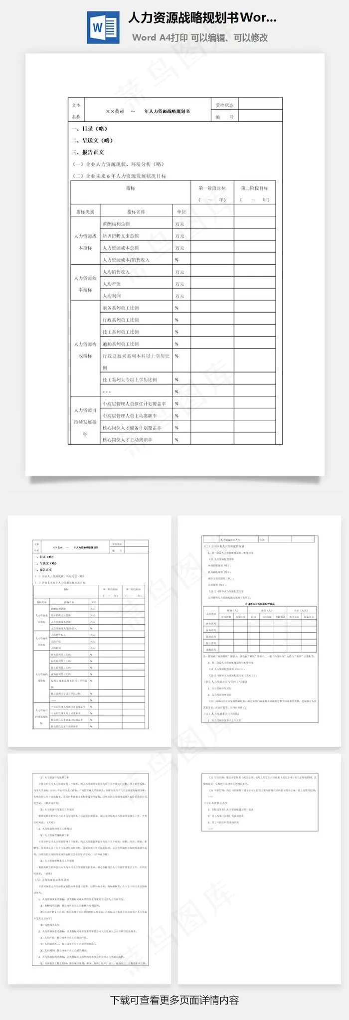 人力资源战略规划书Word文档