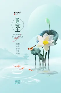 简约清新荷花夏至节气海报 简约清新荷花夏至节气海报