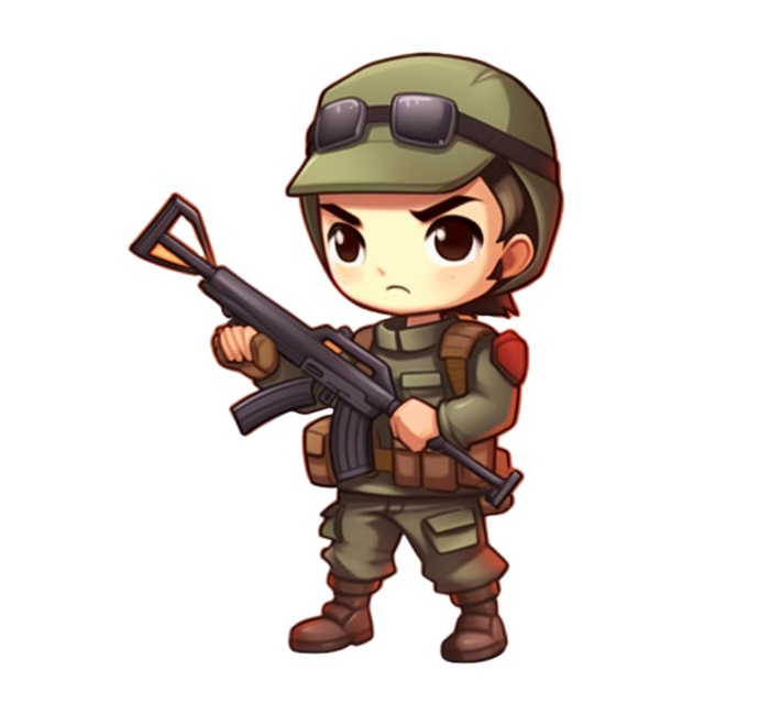 士兵军人拿着枪卡通免抠(1104x1024)