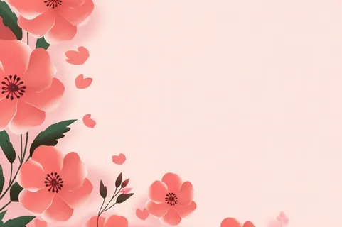 简约粉色花朵插画背景
