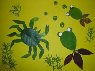 儿童树叶粘贴画图片