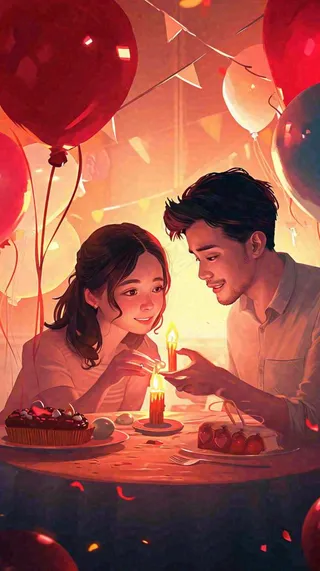 甜蜜情人节情侣爱情陪伴，爱心520温馨