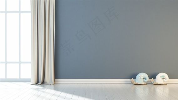 简洁空旷客厅落地窗装修效果高清图片