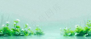 春天河面湖面花草意境古风，春分谷雨