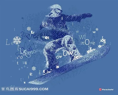 字母组合冲浪选手创意肖像设计