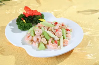 44兰度桃仁炒虾球 (2)-民安宾馆