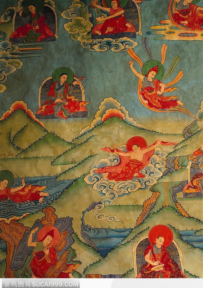 西藏人文风光-壁画众多神仙