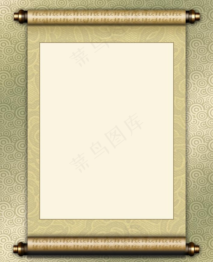 壁画卷轴海报psd模版下载