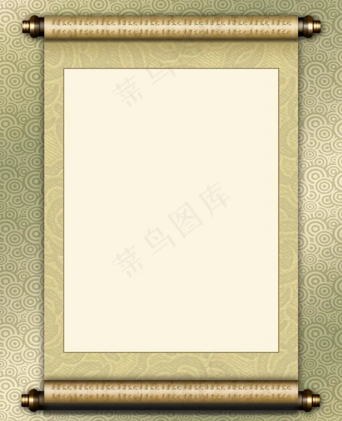 壁画卷轴海报psd模版下载