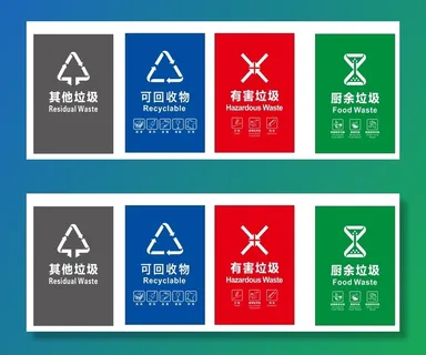 垃圾桶分类标识贴纸
