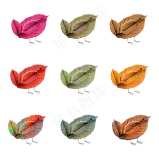 鸟叶子装饰秋秋天装修剪贴簿