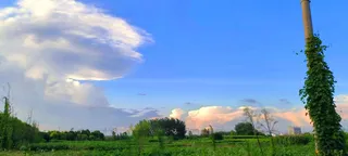 蓝色简约风云朵天空背景海报