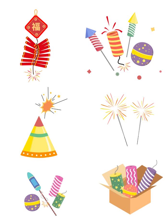 红色烟花爆竹免扣素材