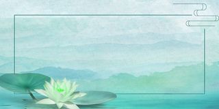 中国风传统水墨古风古典展板边框工笔画PS海报背景平面设计素材