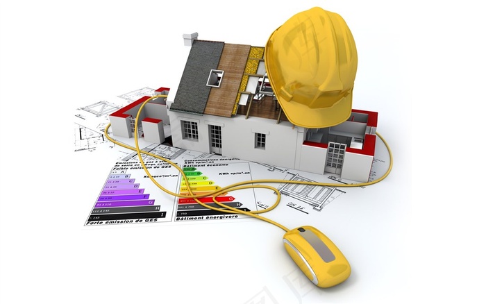 施工建筑房屋模型图片
