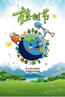 植树节种树清新海报植树