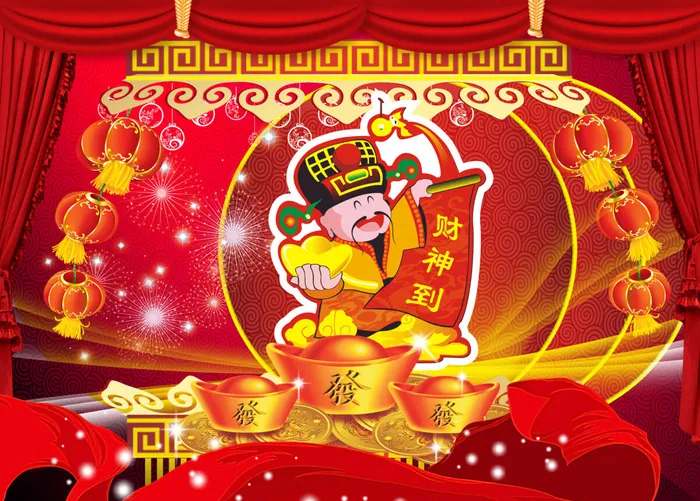 财神到灯笼红色背景