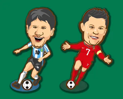 梅西C罗人形立牌