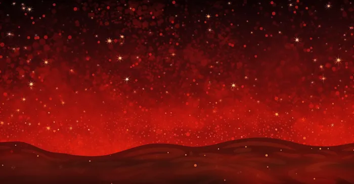 红色闪光粒子金色光芒背景(4512x2352)
