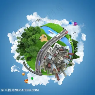 概念地球系列 - 地球生态城市模型 概念地球系列 - 地球生态城市模型