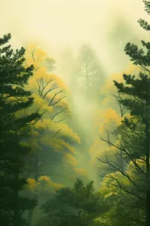 丛林树木黄色意境背景