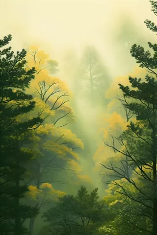 丛林树木黄色意境背景