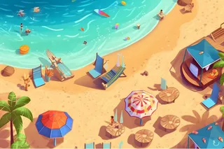 海滩海边夏日游泳背景