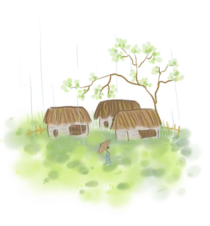 清明元素古风中式清明节山水画中国风