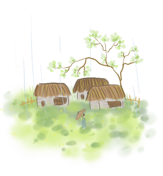 清明元素古风中式清明节山水画中国风