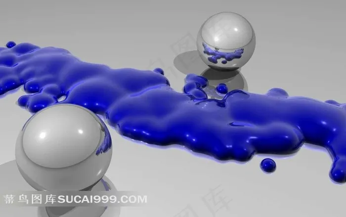 蓝色油漆与水晶球