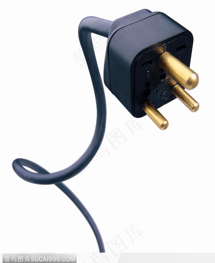 黑色三座插头