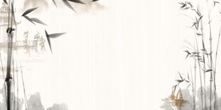 中国风传统水墨古风古典展板边框工笔画PS海报背景平面设计素材