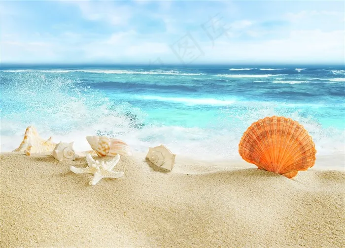 唯美夏季海滩景色素材