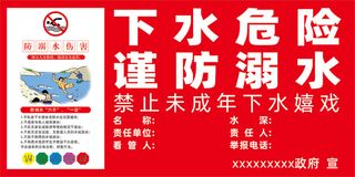*水塘防溺水红牌