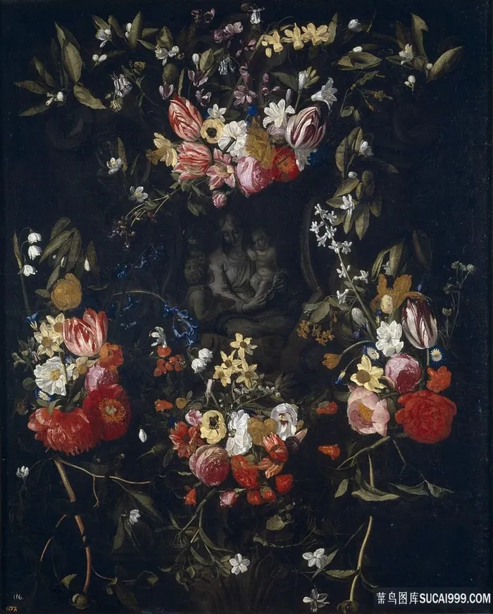 油画花卉花藤装饰画