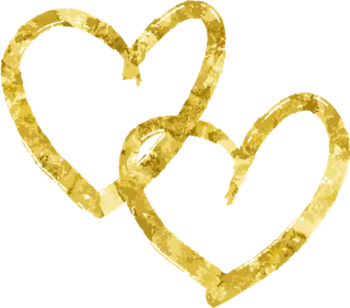两个金色爱心