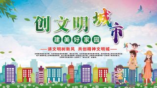 创文明城市围墙广告
