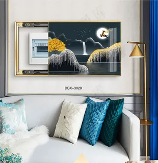 大气时尚家居室内装饰场景客厅沙发卧室床铺电表箱壁画简约电商海报装饰画 大气时尚家居室内装饰场景客厅沙发卧室床铺电表箱壁画简约电商海报装饰画