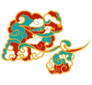 中国风中式国潮敦煌云纹祥云插画图案云朵云彩元素PSDAI设计素材