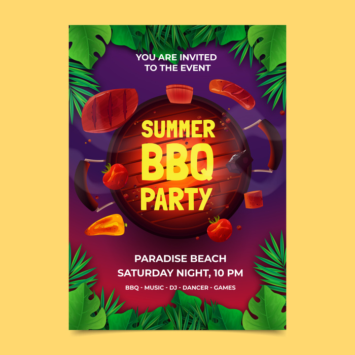 夏季BBQ派对海报ai矢量模版下载