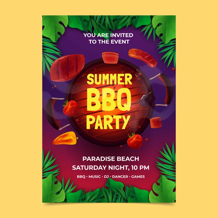 夏季BBQ派对海报ai矢量模版下载