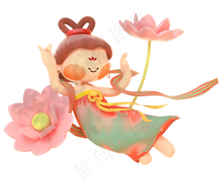 嫦娥卡通莲花