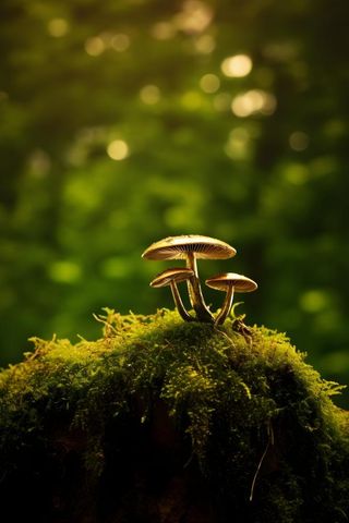 蘑菇树林简约背景