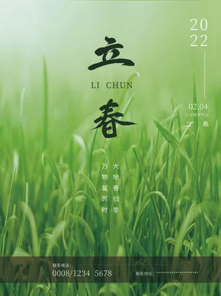 24节气立春春季新春春天海报模板PSD分层设计素材源文件模板